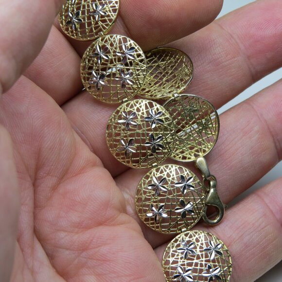 14k Sterling Silver Woven Italian Bracelet - Picture 2 of 4